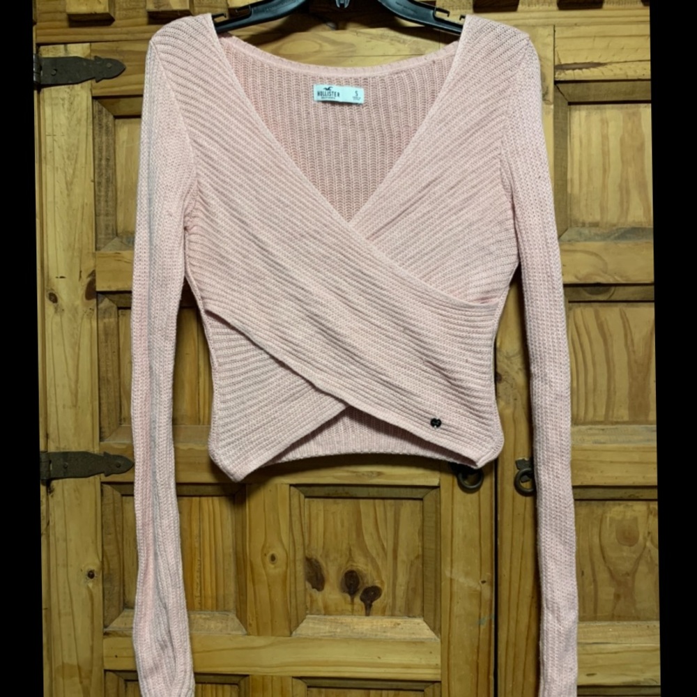 Pink Hollister waist wrap sweater - Size S